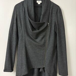 Helmut Lang Asymmetrical Draped Grey Wool Jacket
